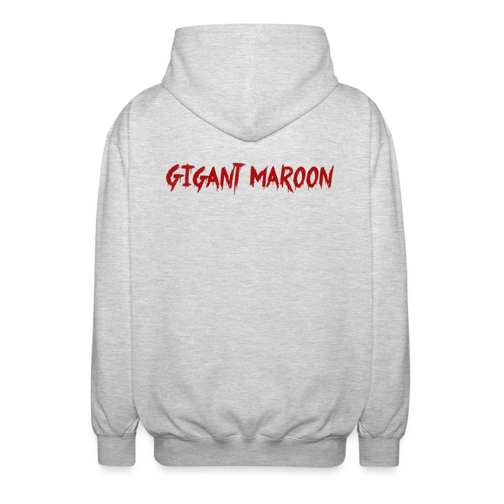 Gigant Maroon Zip Hoodie - Hellgrau meliert